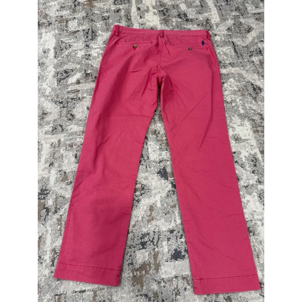 Polo Ralph Lauren‎ Mens 33x30 Stretch Slim Fit Chino Pants Pink Raspberry